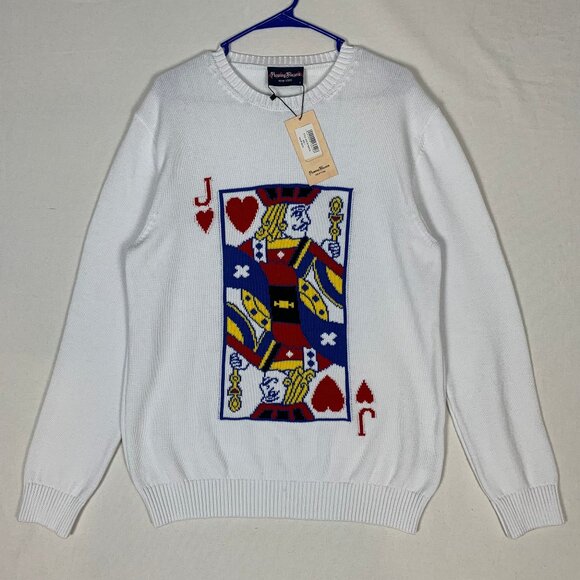 PRICE IS FIRM: Rowing Blazers Men's Jack of Hearts Large White Sweater NWT - Picture 1 of 15